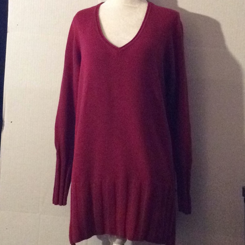 COPY - Eileen Fisher red merino wool wool tunic # M